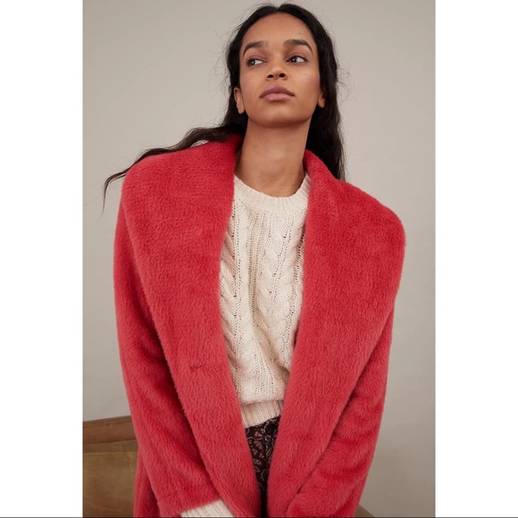Anthropologie Sanctuary Elena Plush Shawl Jacket - in Medium Pink - NWT - SZ XL - Picture 3 of 13